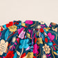 Green Floral Print Puff Sleeve Ruffled Mini Dress