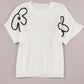 White Flower Embroidery Sweater Top