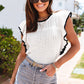 Apricot Crochet Eyelet Flounce Tank Top