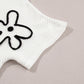 White Flower Embroidery Sweater Top