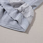 Light Grey Lace Floral Patchwork Ruffled T-shirt Dress