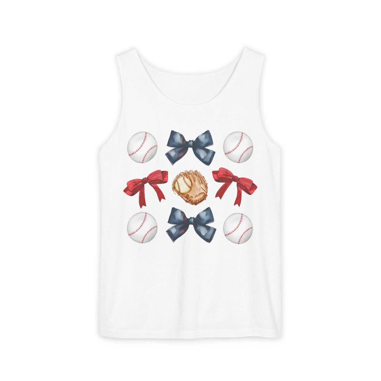 Bows and Baseballs_Red and Navy_Tank
