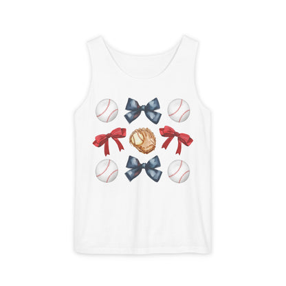 Bows and Baseballs_Red and Navy_Tank