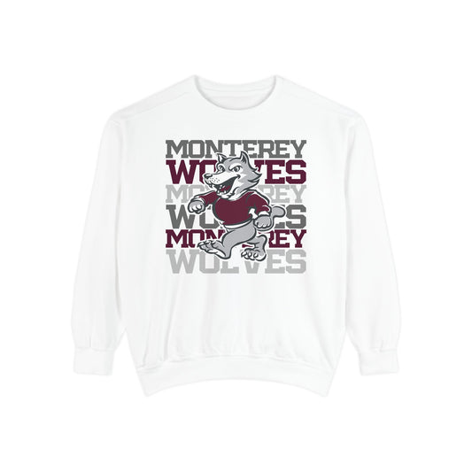 Monterey Wolves Stack w/ Mascot - CC Adult Sweatshirt