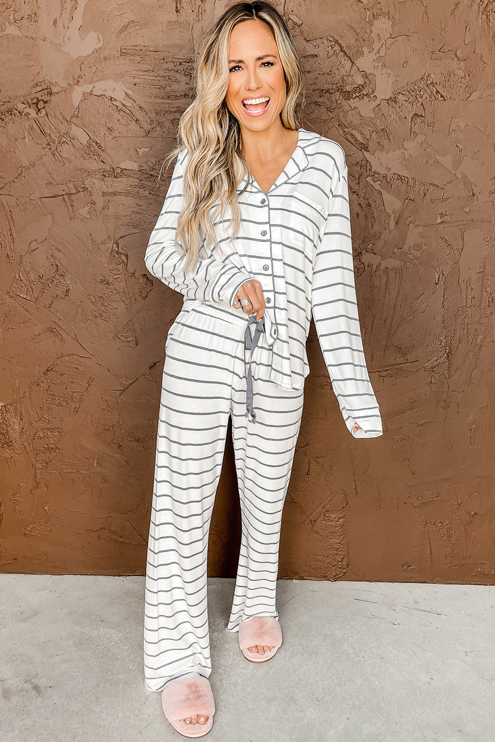 Long Sleeve and Pants Pajamas Set