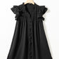 Mist Green Ruffle Sleeve V Neck Frilled Shift Dress
