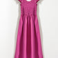 Rose Red Solid Color Ruffled Straps Smocked Ruched Maxi Dress