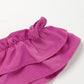 Rose Red Solid Color Ruffled Straps Smocked Ruched Maxi Dress