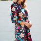 Green Floral Print Puff Sleeve Ruffled Mini Dress