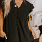 Mist Green Ruffle Sleeve V Neck Frilled Shift Dress