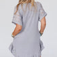 Light Grey Lace Floral Patchwork Ruffled T-shirt Dress