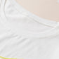 White Colorblock Star Patched Half Sleeve Oversized Tee
