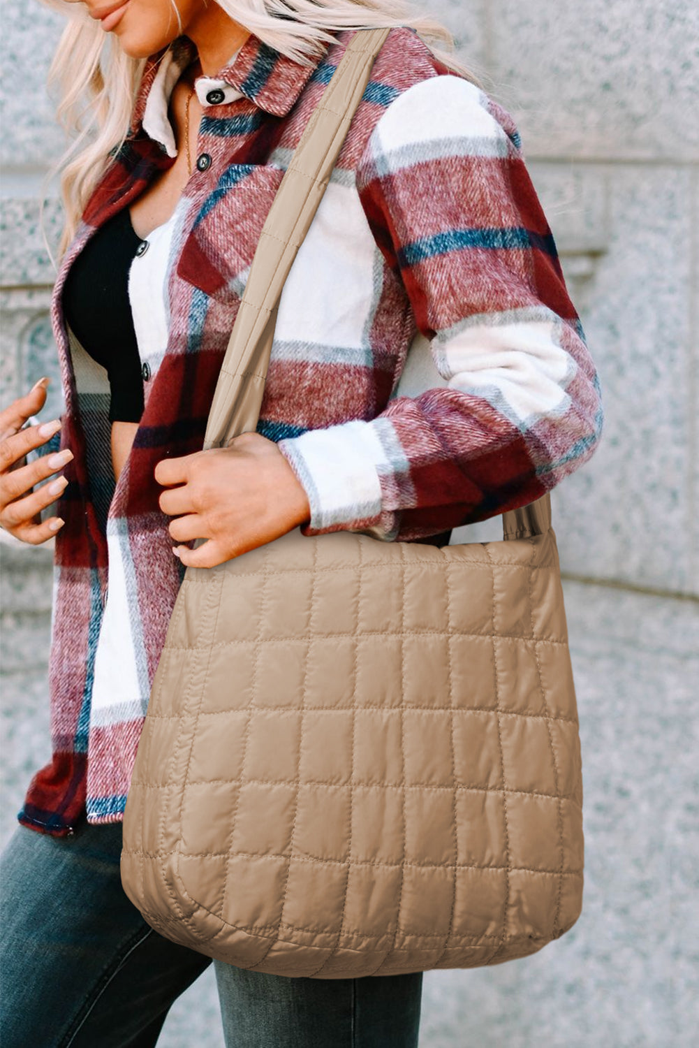 Quilted Large Shoulder Bag