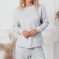 Gray Long Sleeve Pullover and Jogger Pants Lounge Set