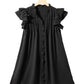 Mist Green Ruffle Sleeve V Neck Frilled Shift Dress