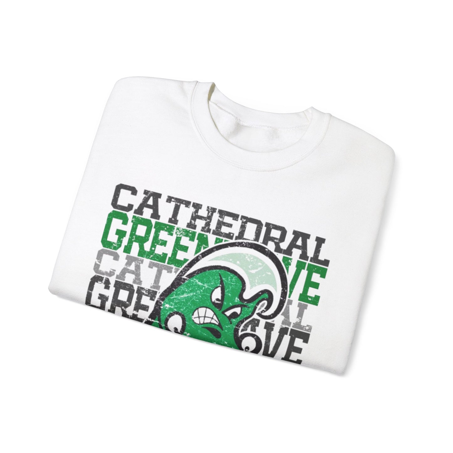 Cathedral Greenwave Stack w/ Mascot - Gildan Adult Sweatshirt