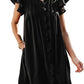 Mist Green Ruffle Sleeve V Neck Frilled Shift Dress