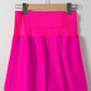Rose Red Pocketed Wide Waistband Swim Shorts
