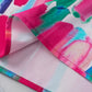 Rose Abstract Brushwork Print Buttoned V Neck Blouse