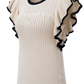 Apricot Crochet Eyelet Flounce Tank Top