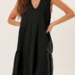Moonlight Jade Split V Neck Tiered Flowy Sleeveless Dress