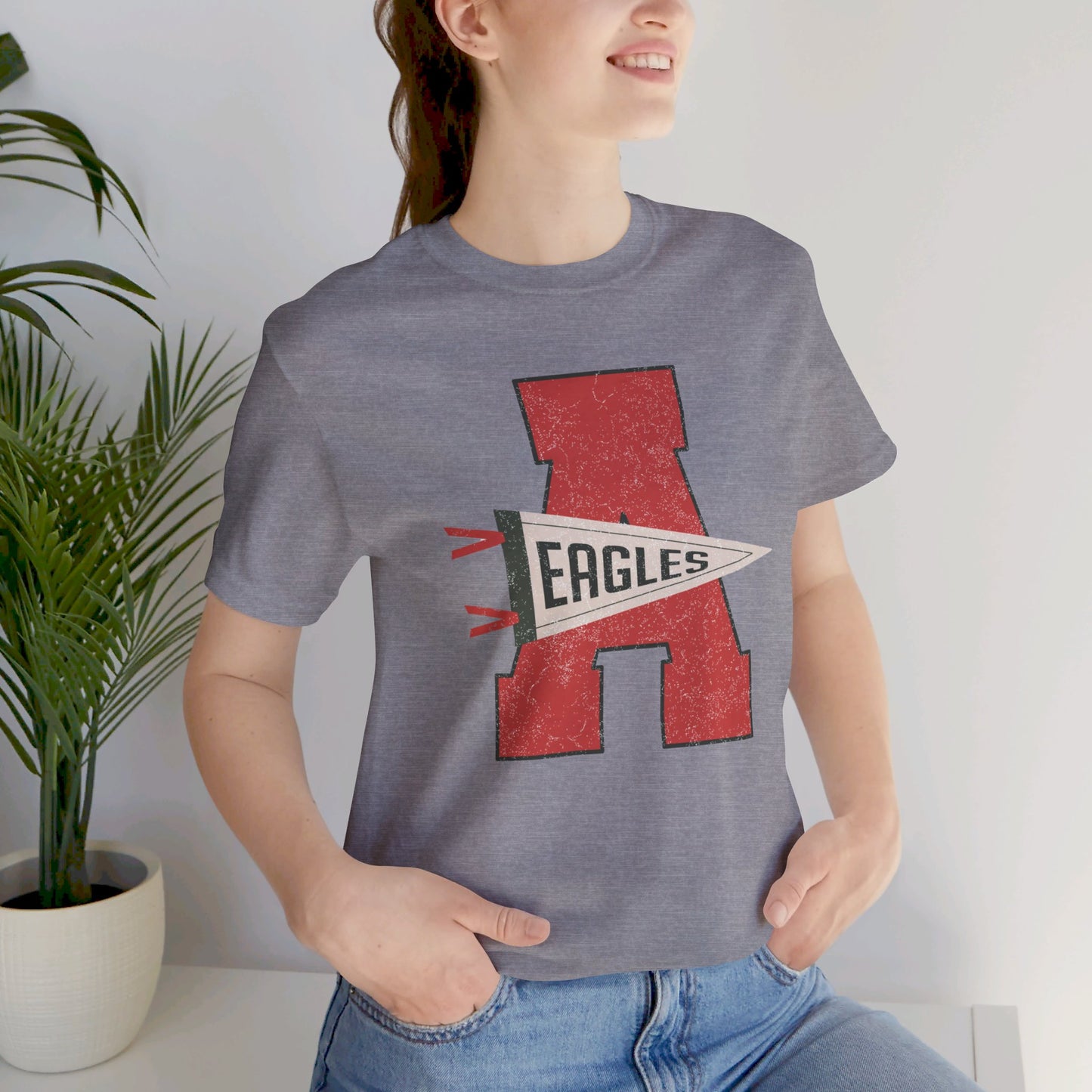 Varsity A with Eagles Pennant_ 3001 Adult SS