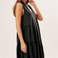 Moonlight Jade Split V Neck Tiered Flowy Sleeveless Dress