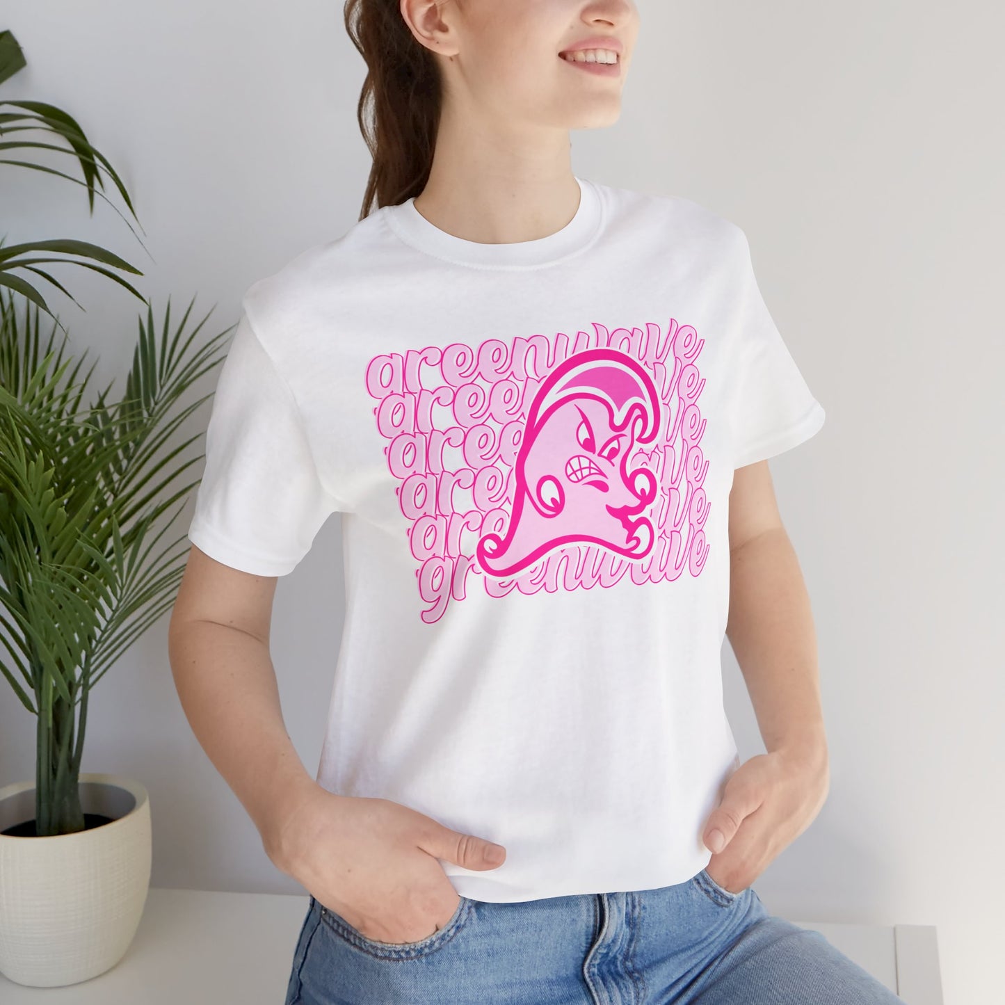 Pink Greenwave Stack Mascot - 3001 Adult Short