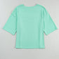 White Colorblock Star Patched Half Sleeve Oversized Tee