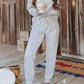 Gray Long Sleeve Pullover and Jogger Pants Lounge Set