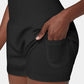 Rose Red Pocketed Wide Waistband Swim Shorts