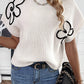 White Flower Embroidery Sweater Top