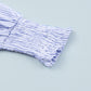 Sky Blue Smocked Cuffed Striped Boyfriend Shirt with Pocket
