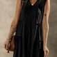 Moonlight Jade Split V Neck Tiered Flowy Sleeveless Dress