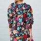 Green Floral Print Puff Sleeve Ruffled Mini Dress