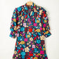 Green Floral Print Puff Sleeve Ruffled Mini Dress