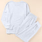 Gray Long Sleeve Pullover and Jogger Pants Lounge Set