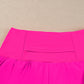 Rose Red Pocketed Wide Waistband Swim Shorts