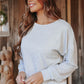 Gray Long Sleeve Pullover and Jogger Pants Lounge Set
