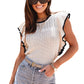 Apricot Crochet Eyelet Flounce Tank Top