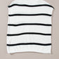 White Striped Batwing Sleeve Sweater Tee