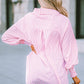 Sky Blue Smocked Cuffed Striped Boyfriend Shirt with Pocket