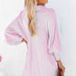 Sky Blue Smocked Cuffed Striped Boyfriend Shirt with Pocket