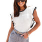 Apricot Crochet Eyelet Flounce Tank Top