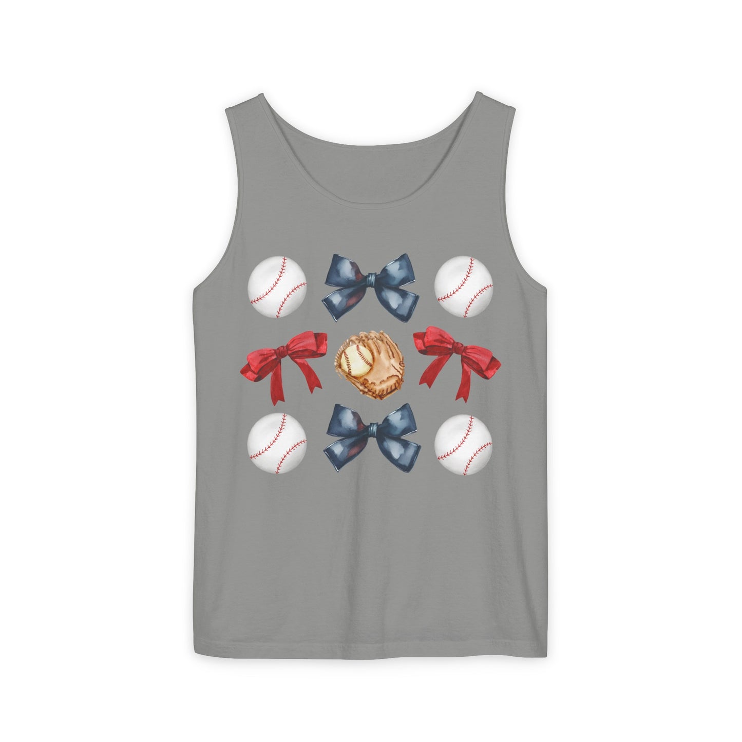 Bows and Baseballs_Red and Navy_Tank