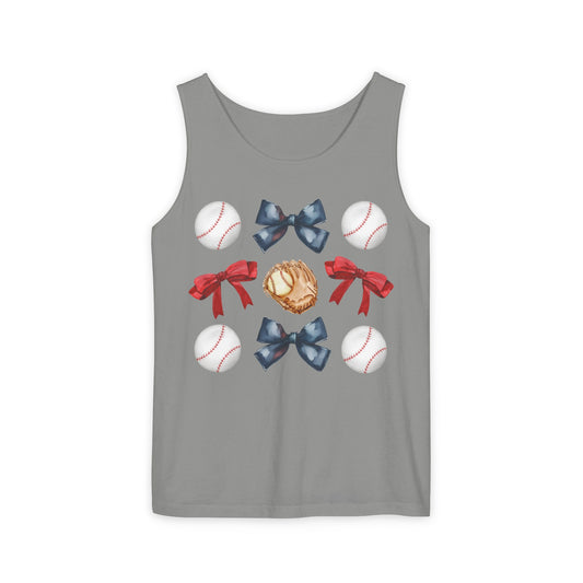 Bows and Baseballs_Red and Navy_Tank