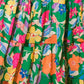 Green Floral Print Sleeveless Ruffle Tiered Maxi Dress