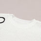 White Flower Embroidery Sweater Top
