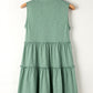 Moonlight Jade Split V Neck Tiered Flowy Sleeveless Dress