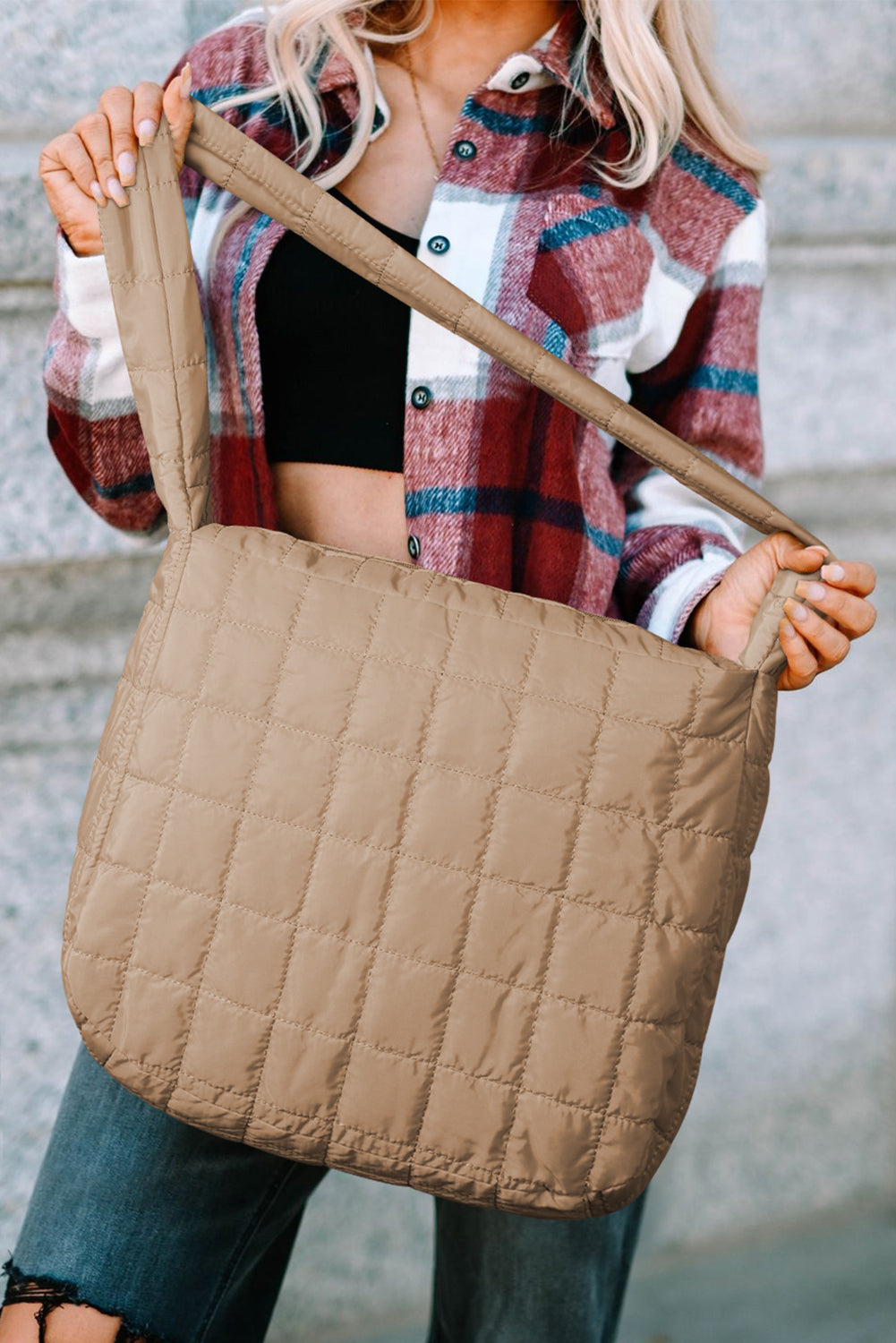 Quilted Large Shoulder Bag